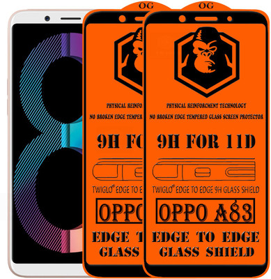 TWIGLO Edge To Edge Tempered Glass for Oppo A83(Pack of 2)