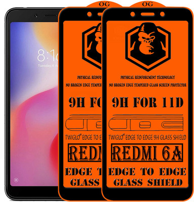 TWIGLO Edge To Edge Tempered Glass for Mi Redmi 6A(Pack of 2)