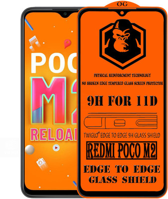 TWIGLO Edge To Edge Tempered Glass for REDMI POCO M2(Pack of 1)