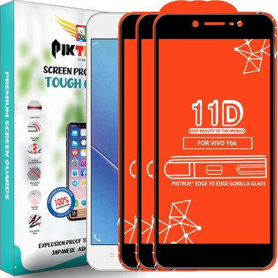 PikTrue Edge To Edge Tempered Glass for VIVO Y66(Pack of 3)