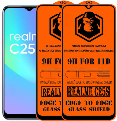 TWIGLO Edge To Edge Tempered Glass for REALME C25S(Pack of 2)