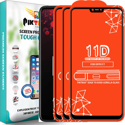 PikTrue Edge To Edge Tempered Glass for OPPO F7(Pack of 3)
