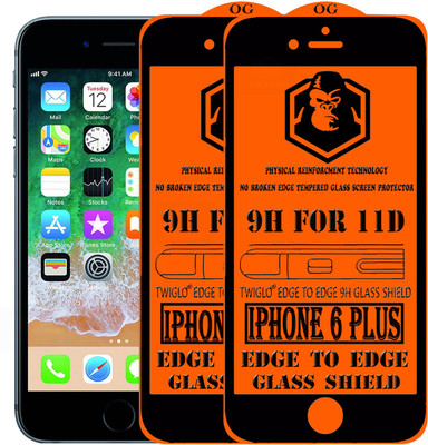 TWIGLO Edge To Edge Tempered Glass for Apple iPhone 6 Plus(Pack of 2)