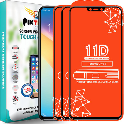 PikTrue Edge To Edge Tempered Glass for Vivo Y81(Pack of 3)