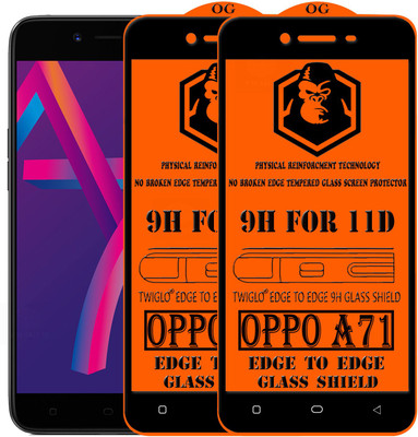 TWIGLO Edge To Edge Tempered Glass for Oppo A71(Pack of 2)