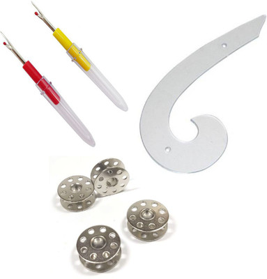 Crafts Haveli 3 Items Combo : 2 Seam Ripper, 1 French Curve & 4 Bobbin Sewing Kit