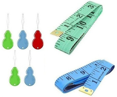 Kunfaya 5 Pc Needle Threader Picker + 2Pc Sewing Tailor Measuring Tape Sewing Kit