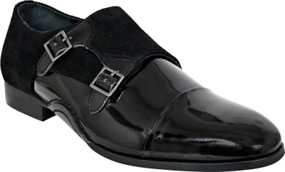 HX London double monk strap Monk Strap For Men(Black , 11)