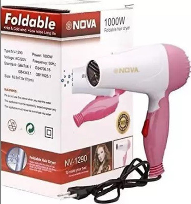 Covetcart NOVA (NV-1290) Professional Electric Foldable Hair Dryer With 2 Speed Control Hair Dryer (1000 W, Pink) Hair Dryer(1000 W, Pink)
