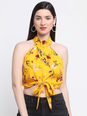 Umiko Casual Floral Print Women Yellow Top