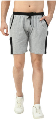 Indistar Solid Men Grey Bermuda Shorts
