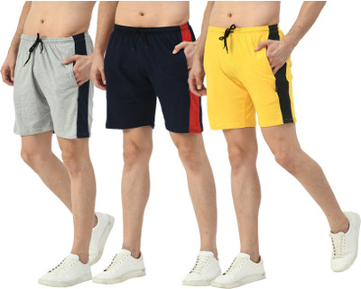 Indistar Solid Men Multicolor Bermuda Shorts