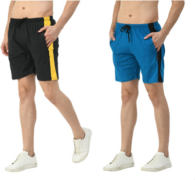 KAVYA Solid Men Multicolor Bermuda Shorts