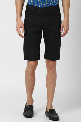 Peter England University Solid Men Grey Regular Shorts