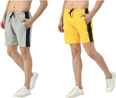 Indistar Solid Men Multicolor Bermuda Shorts