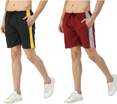 KAVYA Solid Men Multicolor Bermuda Shorts