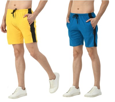 Indistar Solid, Color Block Men Multicolor Bermuda Shorts