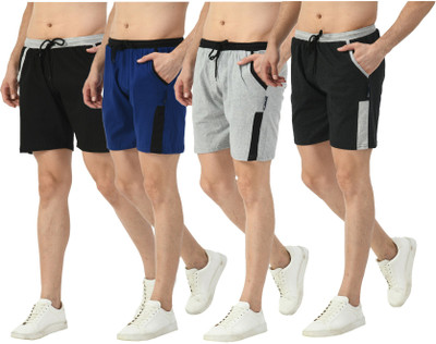 KAVYA Solid Men Multicolor Bermuda Shorts