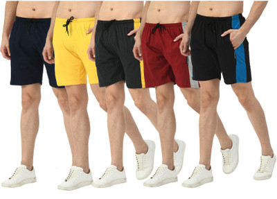 Indistar Solid Men Multicolor Bermuda Shorts