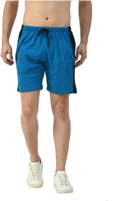 KAVYA Solid Men Blue Bermuda Shorts