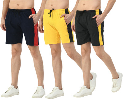 Indistar Solid Men Multicolor Bermuda Shorts