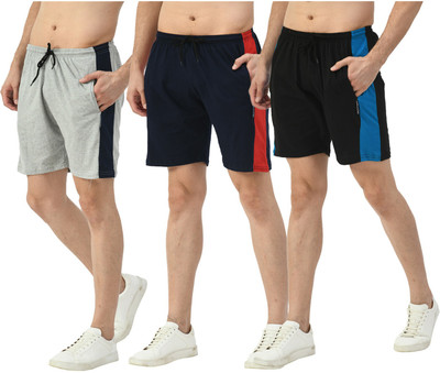 Indistar Solid, Color Block Men Multicolor Bermuda Shorts