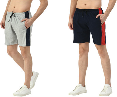 Indistar Solid, Color Block Men Multicolor Bermuda Shorts