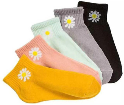 Sting Bee Women Floral Print Ankle Length(Pack of 5)