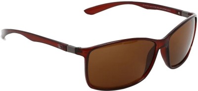 MTV Rectangular Sunglasses(For Men & Women, Brown)