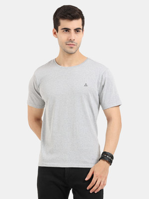 ARDEUR Solid Men Round Neck Grey T-Shirt