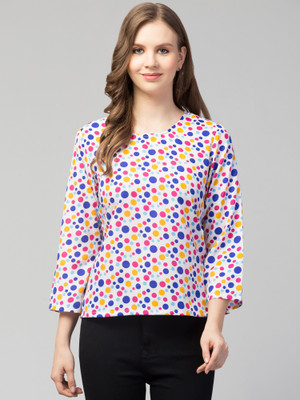 Kulfi Casual Polka Print Women Multicolor Top