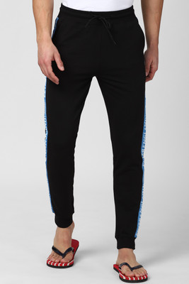 PETER ENGLAND Solid Men Black Track Pants