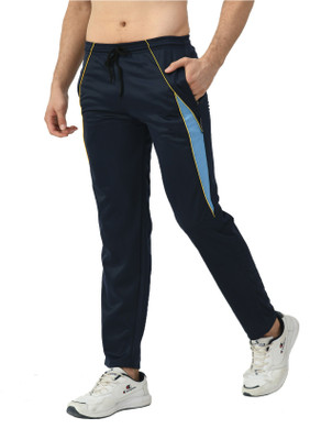 Indistar Colorblock Men Dark Blue Track Pants