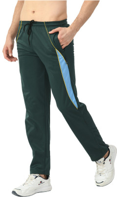 KAVYA Colorblock Men Dark Green Track Pants