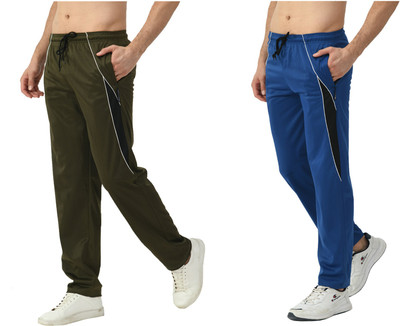 KAVYA Colorblock Men Blue, Olive Track Pants
