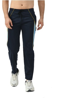 KAVYA Colorblock Men Dark Blue Track Pants