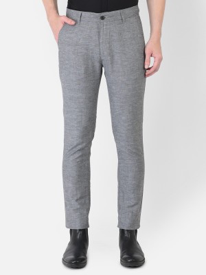 CRIMSOUNE CLUB Slim Fit Men Grey Trousers