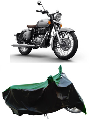 Wegather Two Wheeler Cover for Royal Enfield(Classic Gunmetal, Green)