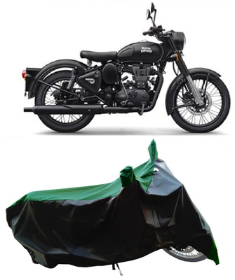 Wegather Two Wheeler Cover for Royal Enfield(Classic Stealth Black, Green)