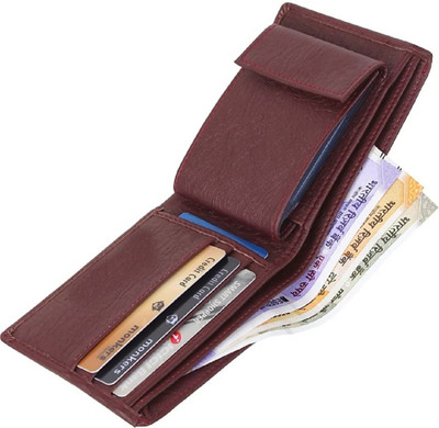 WOOD BAZAR Men Brown Artificial Leather Wallet(9 Card Slots)