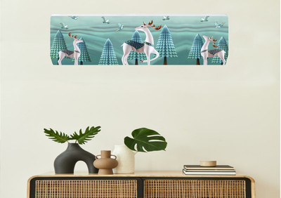 DARSHANAM WORLD Air Conditioner  Cover(Width: 97 cm, pista, white)