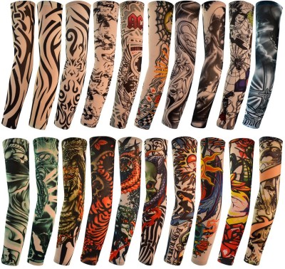 Crystal zone Nylon Arm Sleeve For Men & Women With Tattoo(Free, Multicolor)