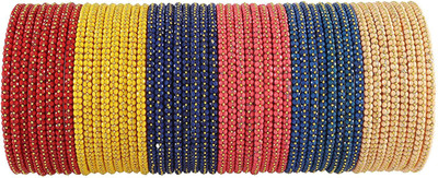 HOMOZE Plastic Beads Bangle Set(Pack of 48)