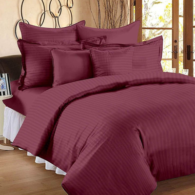 ATP Satin King Flat 210 TC Solid Bedsheet(Pack of 1, Wine)