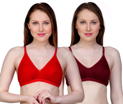 TCG Women Full Coverage Non Padded Bra(Red, Maroon)