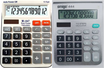 Amigo Stylish Calculator Combo of 847 and 444N With Soft Keys Amigo 847 and 444N Basic  Calculator(12 Digit)