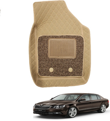 Auto Hub Leatherite 7D Mat For  Skoda Superb(Beige)