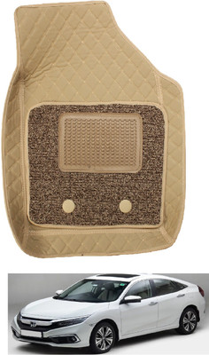 Auto Hub Leatherite 7D Mat For  Honda Civic(Beige)