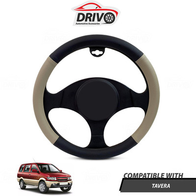 Drivo Steering Cover For Chevrolet Tavera(Black, Beige, Leatherite)