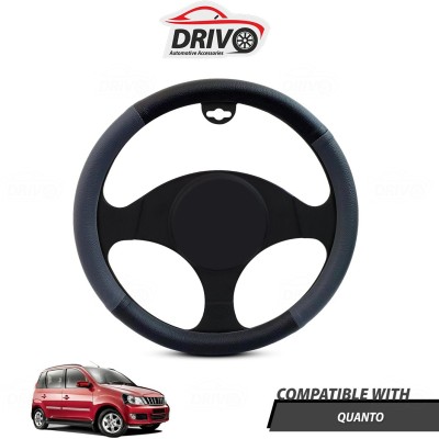 Drivo Steering Cover For Mahindra Quanto(Black, Grey, Leatherite)